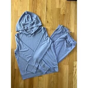 Zella Blue 2-piece Lounge Matching Set Travel Jogger Hoodie (Youth XL 14/16)